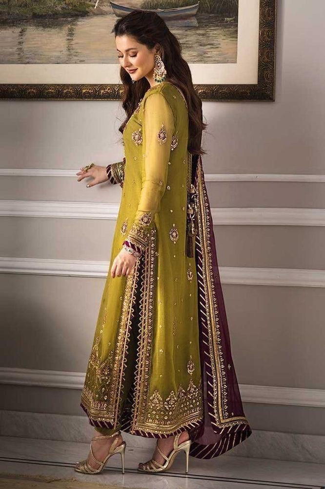 3 Pcs Women's Unstitched Chiffon Embroidered Suit